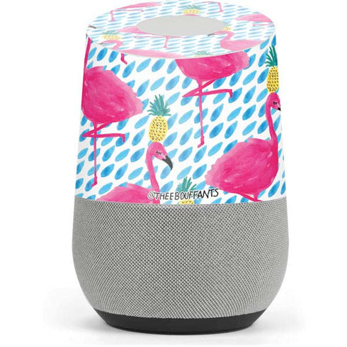 Bouffants and Broken Hearts Party Flamingos Google Home Skin